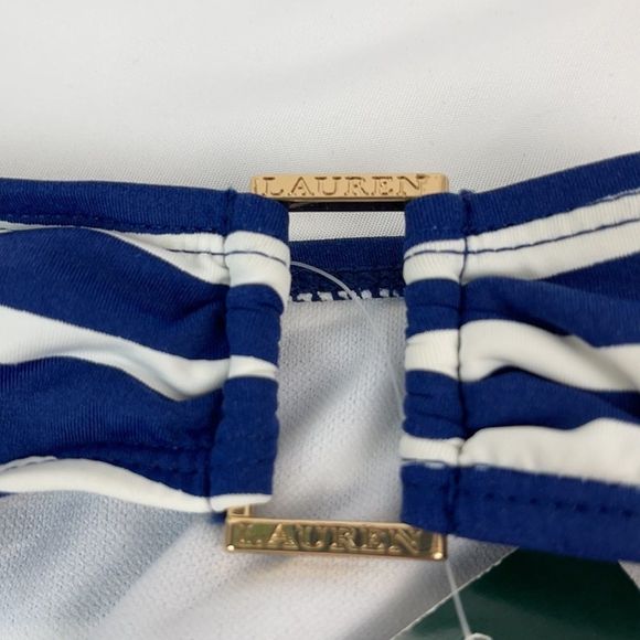 Navy Blue and White Stripe Bikini Bottom Size 14 - Picture 4 of 6